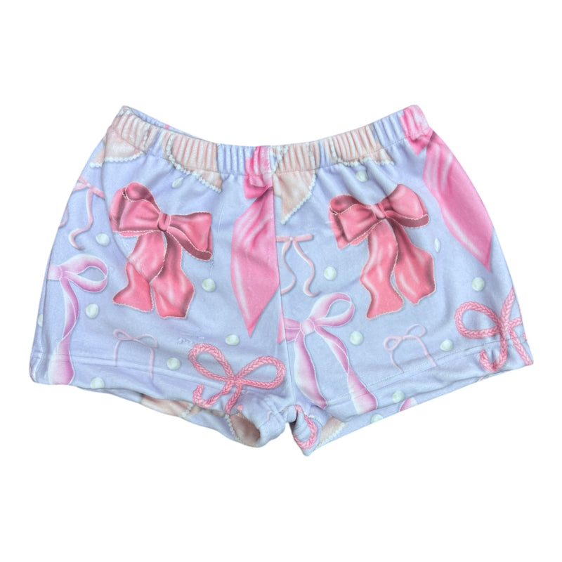 Pretty Bows and Pearls Fuzzy Camp Shorts - Bee Bee Designs
