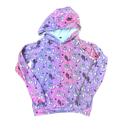 Electric Cherries Check Fuzzy Hoodie 🍒⚡💖