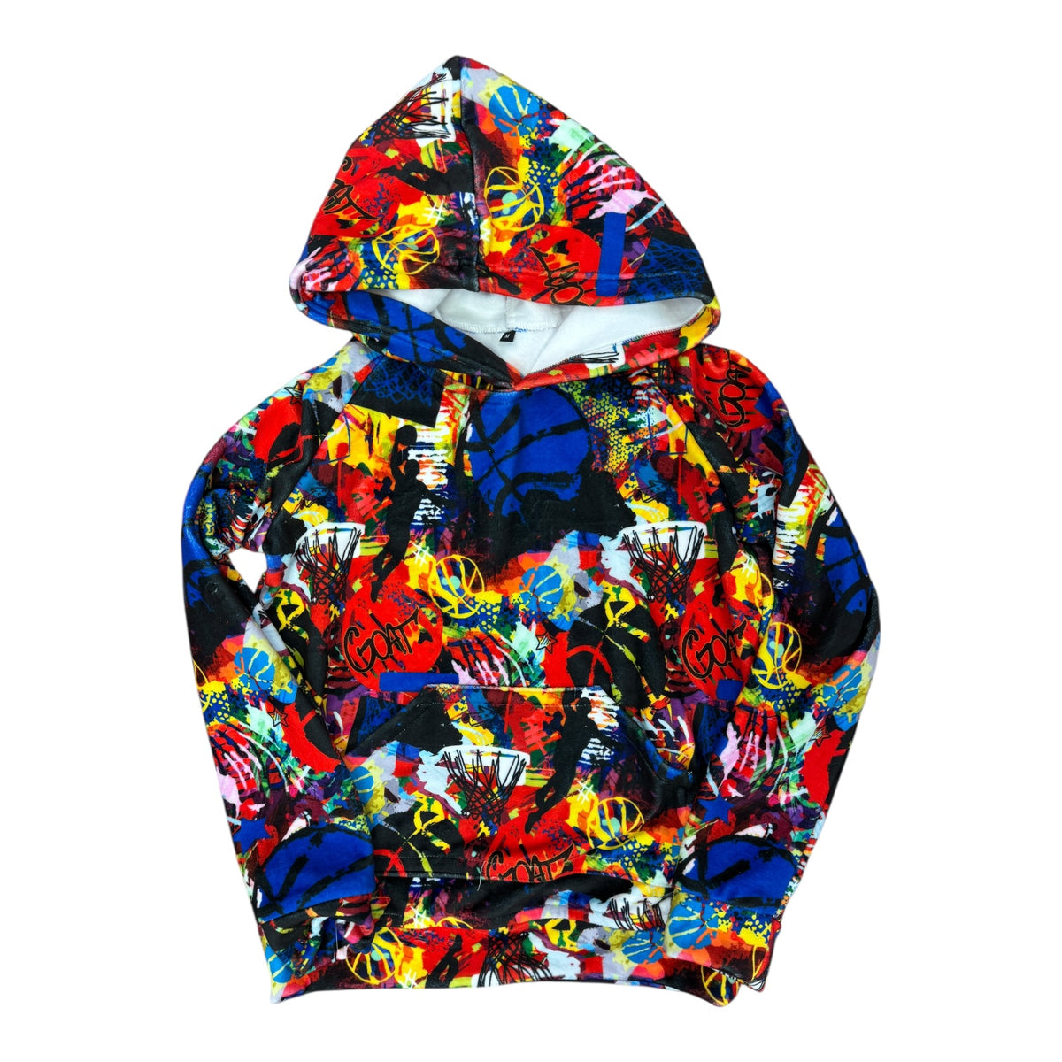 🏀 Graffiti Basketball Boys Fuzzy Hoodie