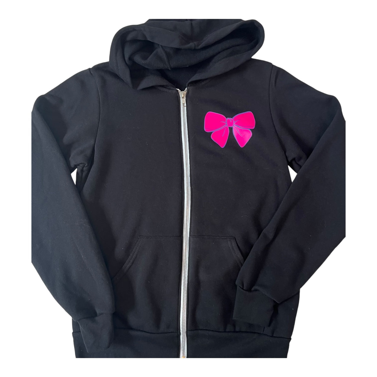 Repeating Camp Puffy Bow Zip Up Hoodie - Bee Bee Designs