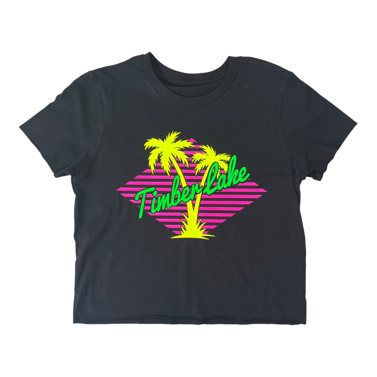 Striped Neon Palm Trees Tee - Bee Bee Designs