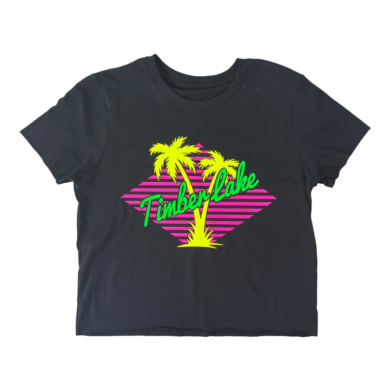 Striped Neon Palm Trees Tee