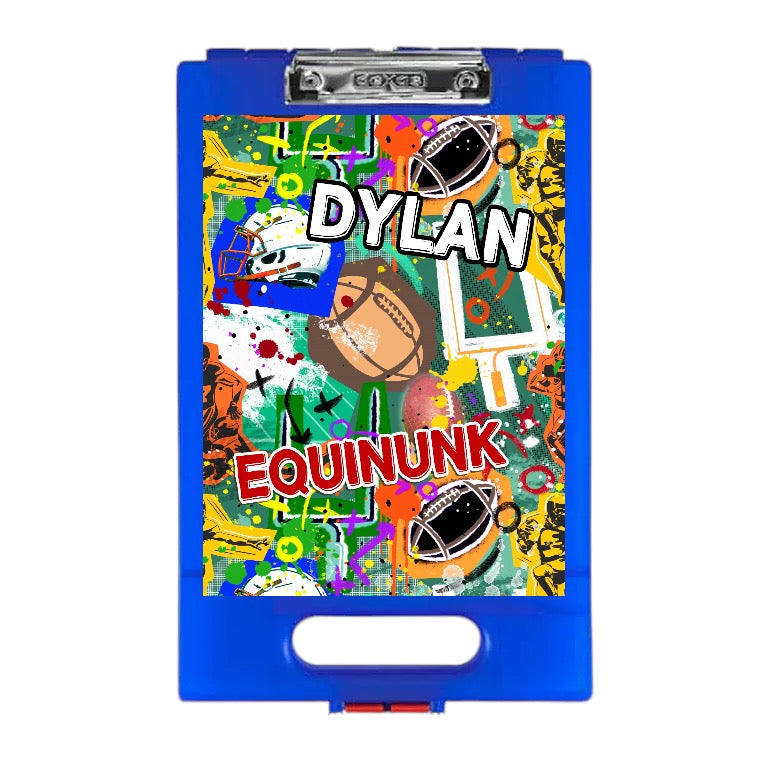 Graffiti Football Clipboard – storage clipboard for writing camp letters at sleepaway or overnight camp by Bee Bee Designs