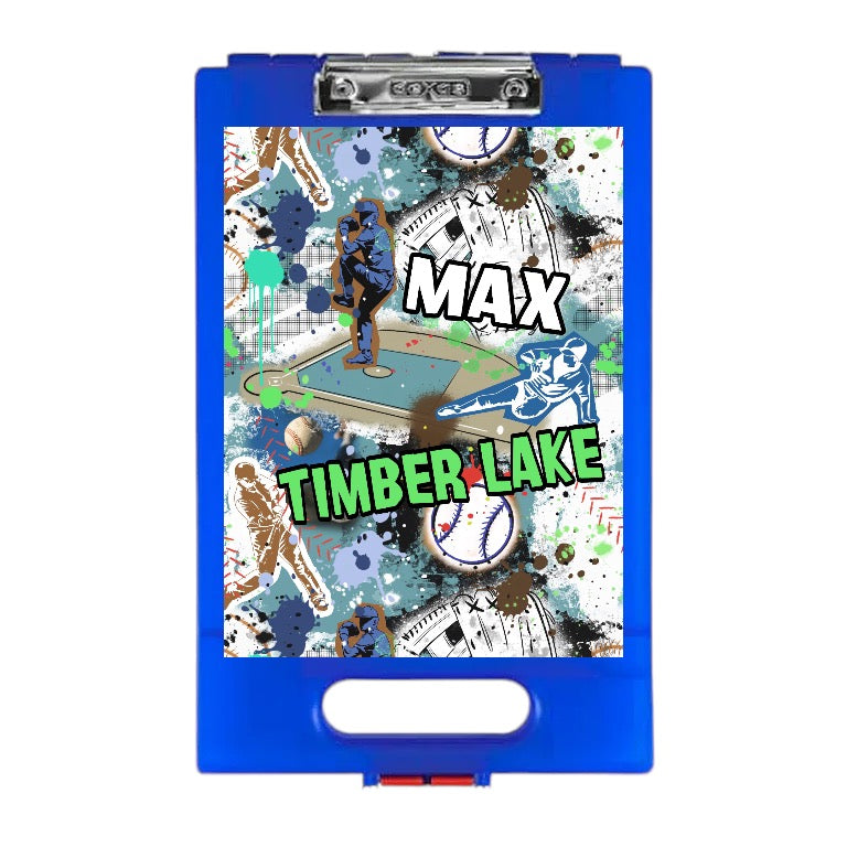 Graffiti Baseball Clipboard – storage clipboard for writing camp letters at sleepaway or overnight camp by Bee Bee Designs