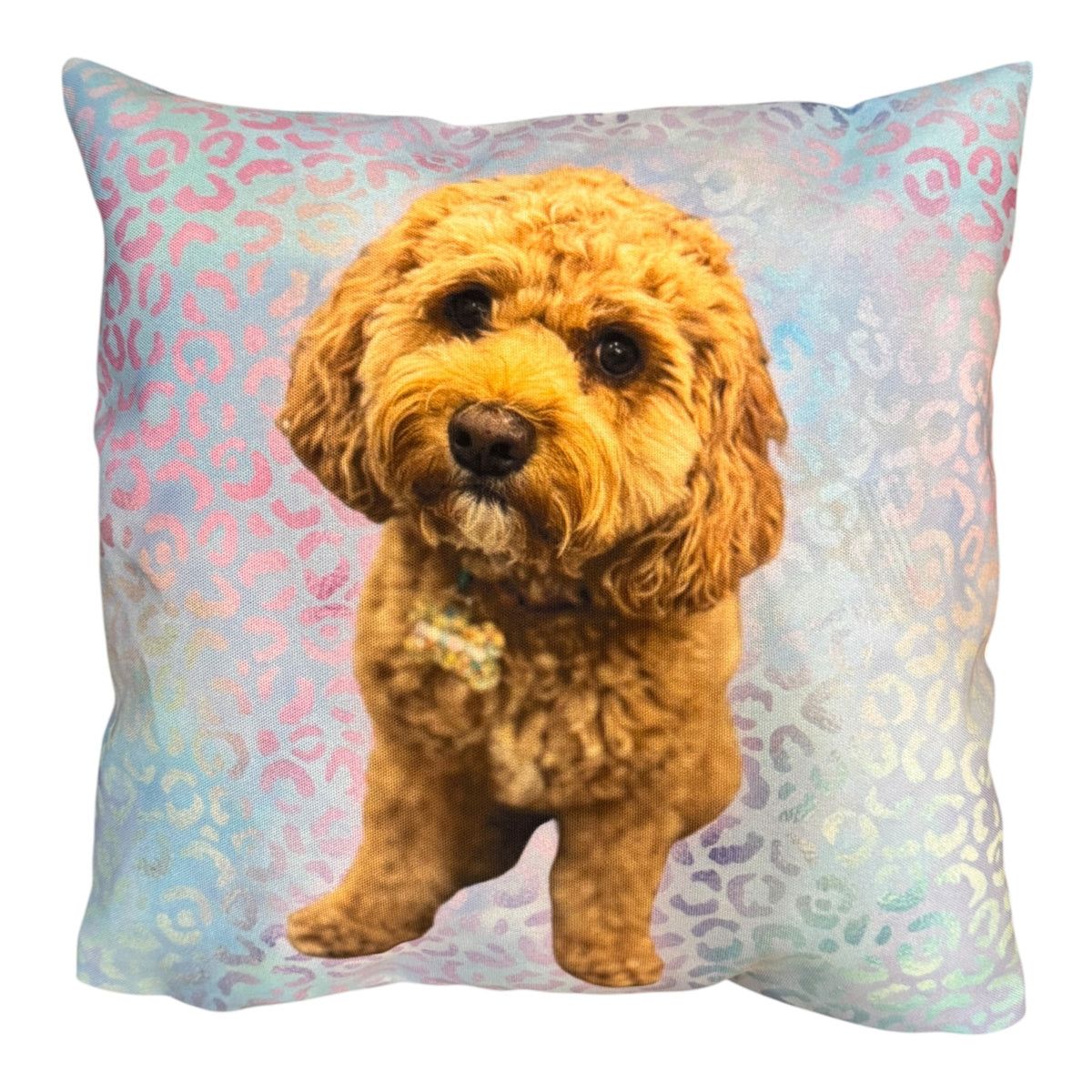 Pastel Shimmery Leopard Photo and Note Pillow