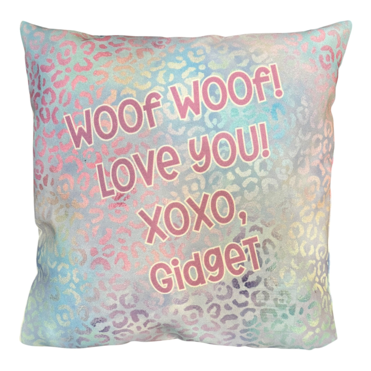 Pastel Shimmery Leopard Photo and Note Pillow