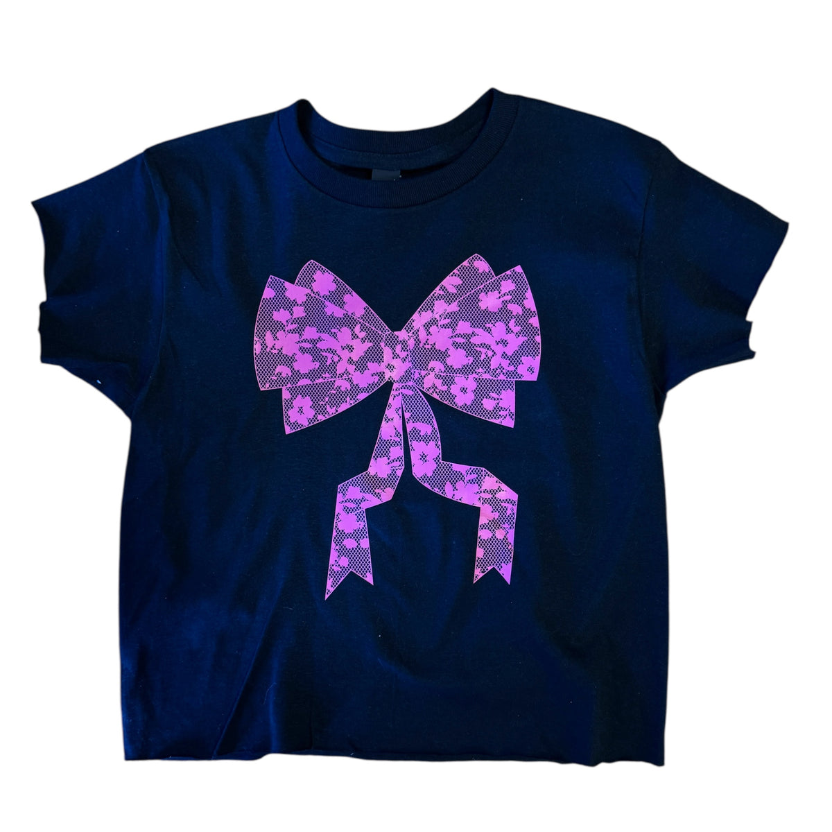 Hot Pink Lace Bow Chic Tee