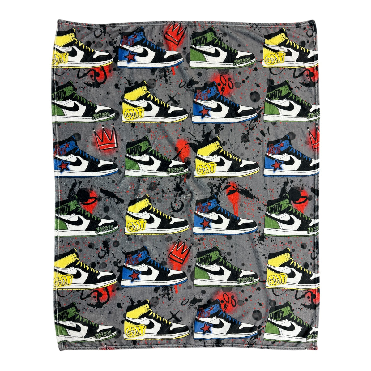 Graffiti Sneakers Fuzzy Camp Fuzzy Blanket – Soft, Washable Camp Bedding