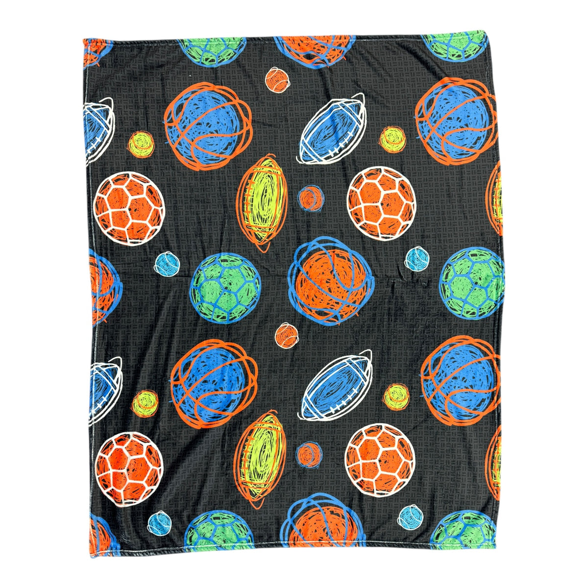 Scribble Sports Fuzzy Camp Fuzzy Blanket – Soft, Washable Camp Bedding