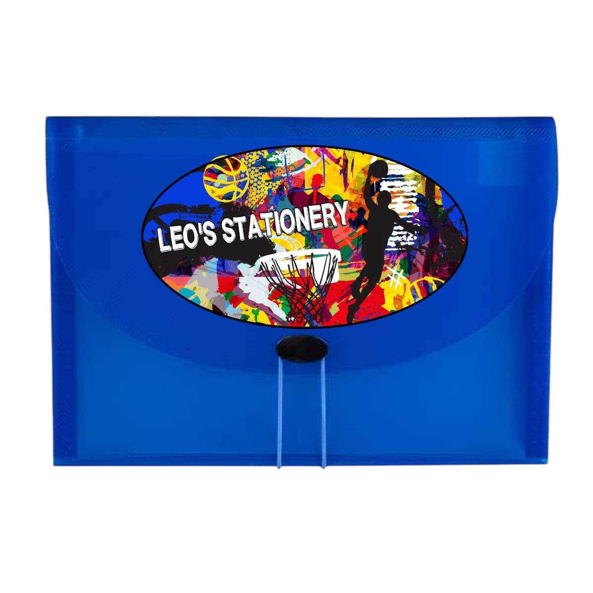 Graffiti Basketball 7-Pocket File – 7-pocket camp letter organizer for stationery and stamps by Bee Bee Designs