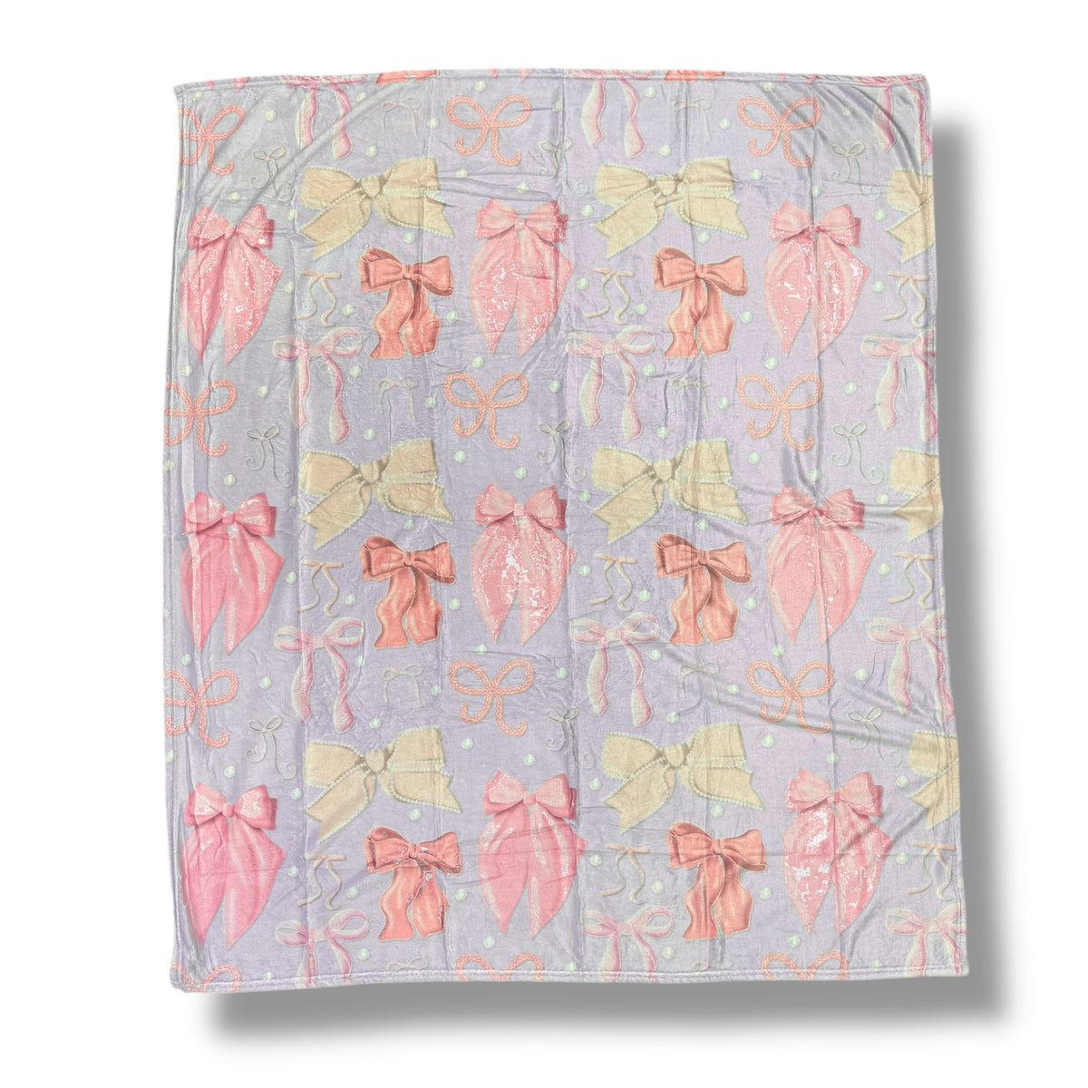 Coquette Bows Fuzzy Camp Fuzzy Blanket – Soft, Washable Camp Bedding