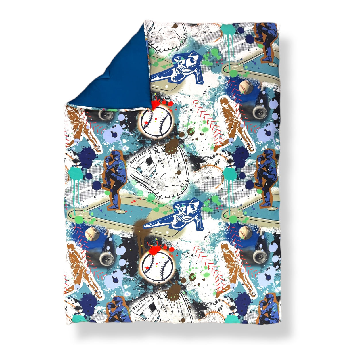 Graffiti Baseball Reversible Reversible Camp Comforter – Soft, Washable, Camp-Ready