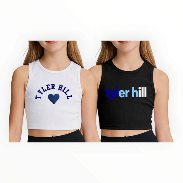 Camp Heart Ribbed Cropped Tank