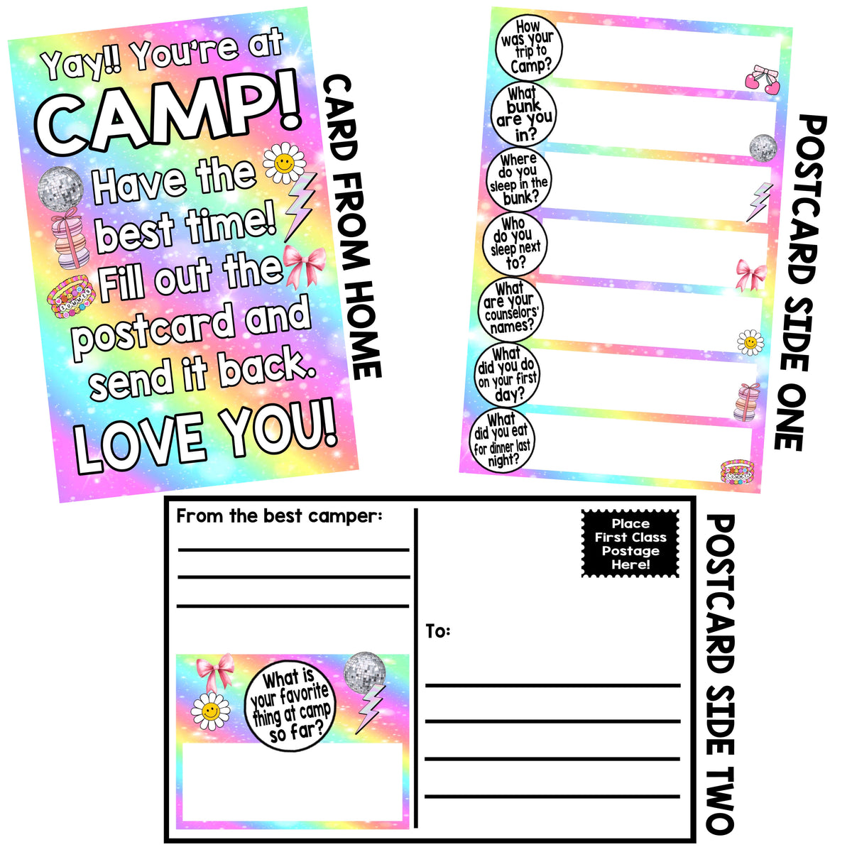 Preppy Collage First Letter to Camp - Bee Bee Designs