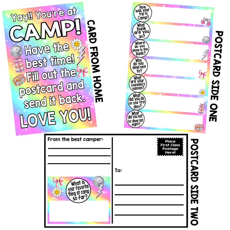 Preppy Collage First Letter to Camp