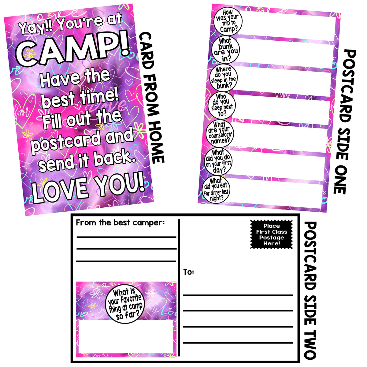 Love Sprinkles First Letter to Camp - Bee Bee Designs
