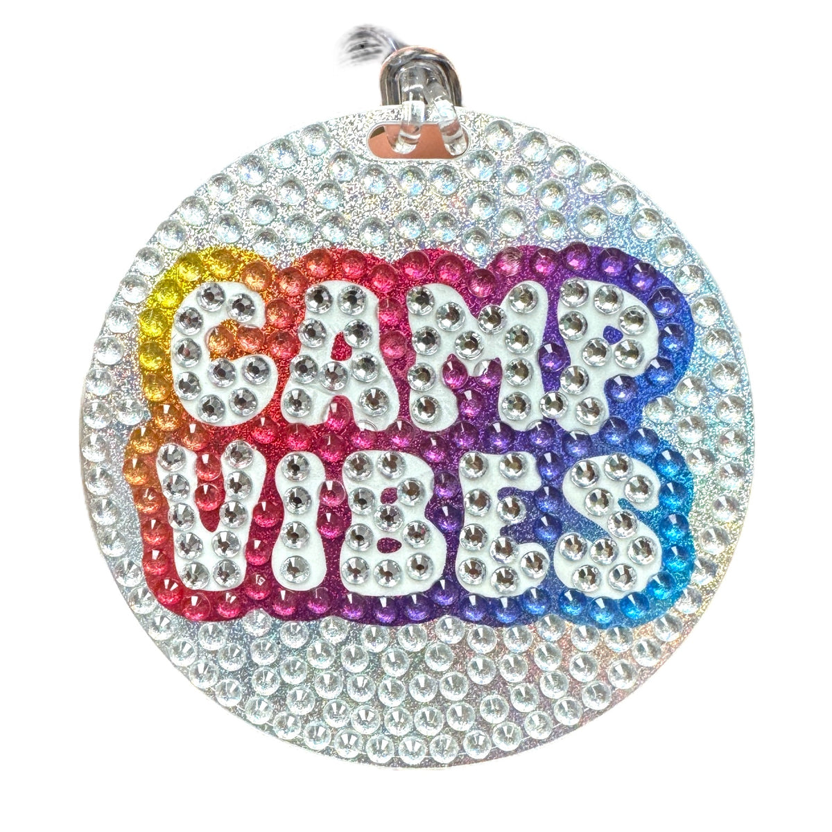 Camp Vibes Stickerbeans Luggage Tag – collectible StickerBean for trading + decorating at sleepaway or overnight camp by Bee Bee Designs