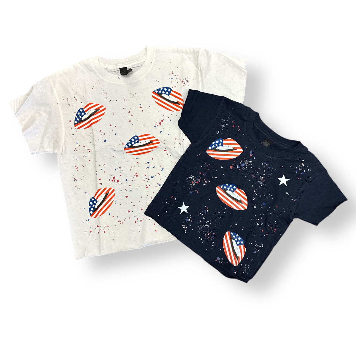 American Lips Splatter Shirt - Bee Bee Designs