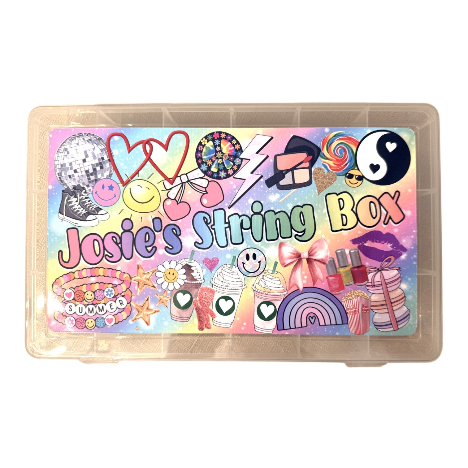Colorful String Box Pastel Girl Collage String Box | Bee Bee Designs