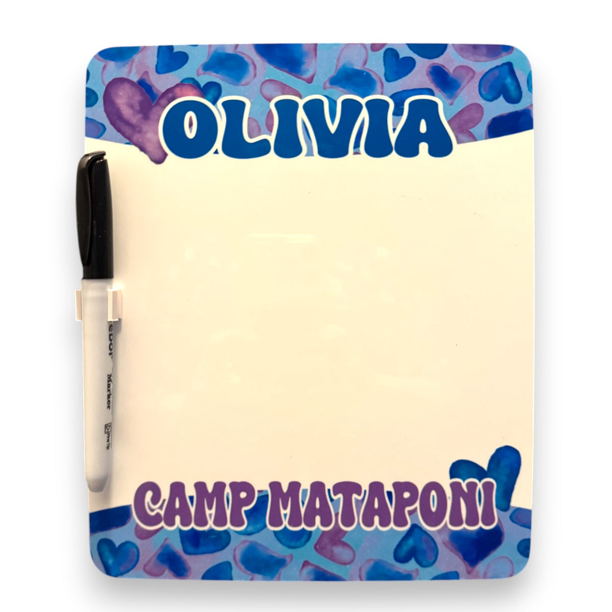 Watercolor Hearts Dry Erase Board - Bee Bee Designs
