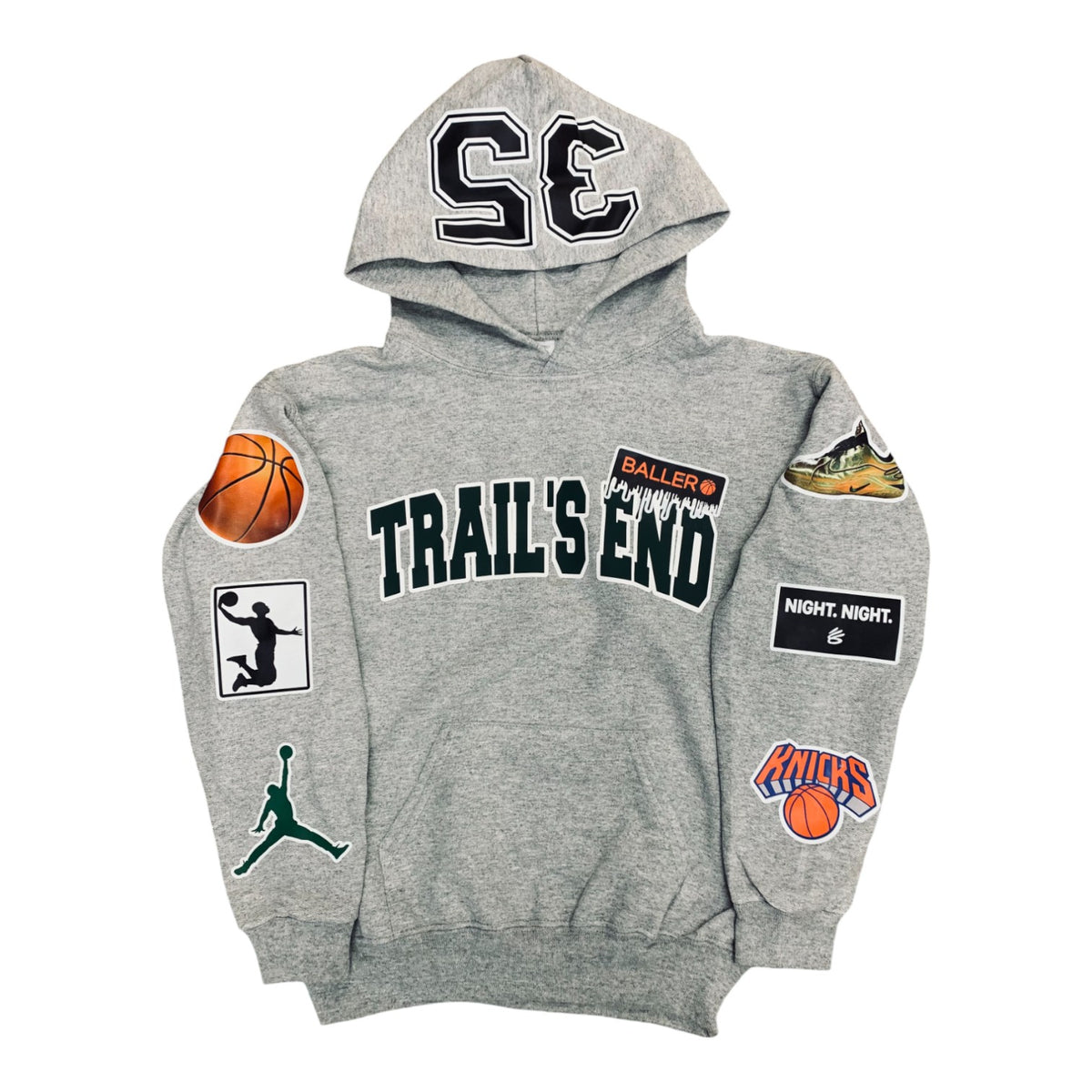 Varsity Letters Hoodie with 8 Patches - Bee Bee Designs