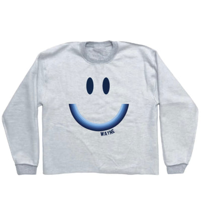 Faded Smiley Camp Name Crew Neck Sweatshirt