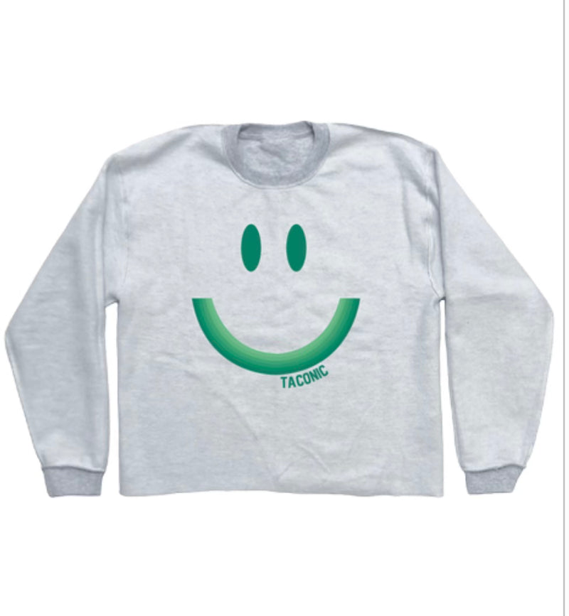 Faded Smiley Camp Name Crew Neck Sweatshirt