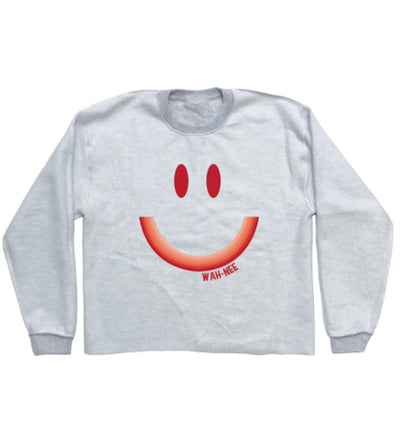 Faded Smiley Camp Name Crew Neck Sweatshirt