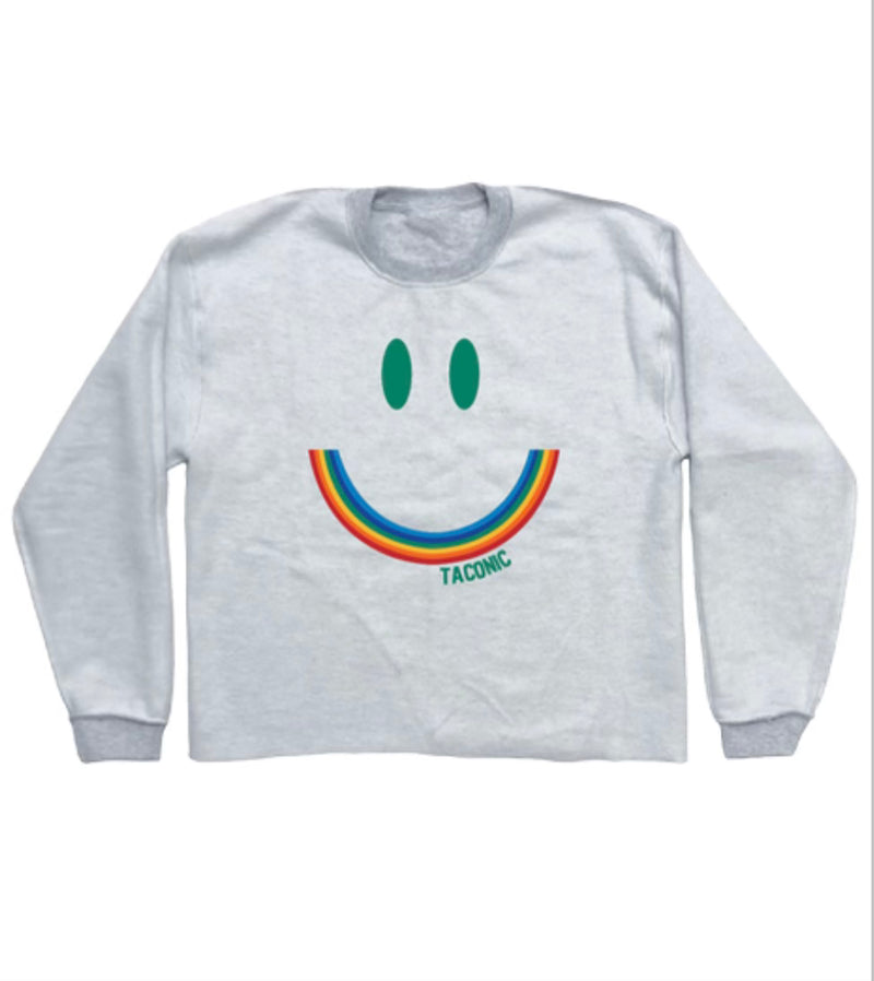 Faded Smiley Camp Name Crew Neck Sweatshirt