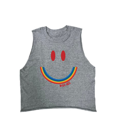 Faded Smiley Camp Name Shirt