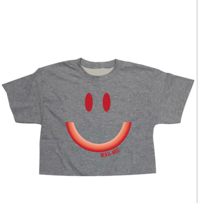 Faded Smiley Camp Name Shirt