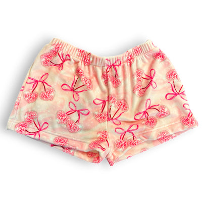 Disco Cherries Fuzzy Shorts - Bee Bee Designs