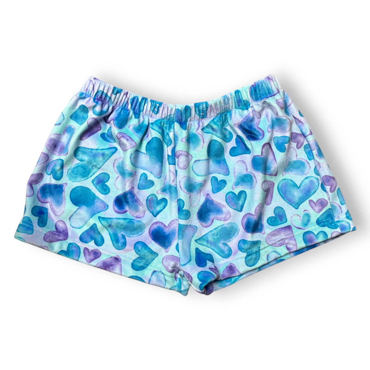 Watercolor Hearts Fuzzy Shorts - Bee Bee Designs