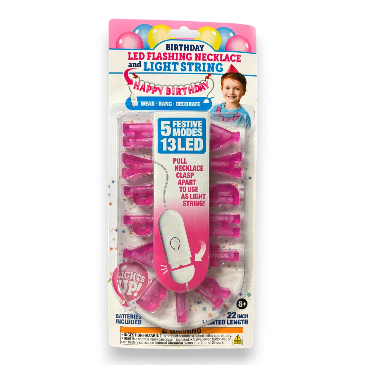 Happy Birthday Light Up Necklace – Necklace and bunk decor for camp birthdays by Bee Bee Designs