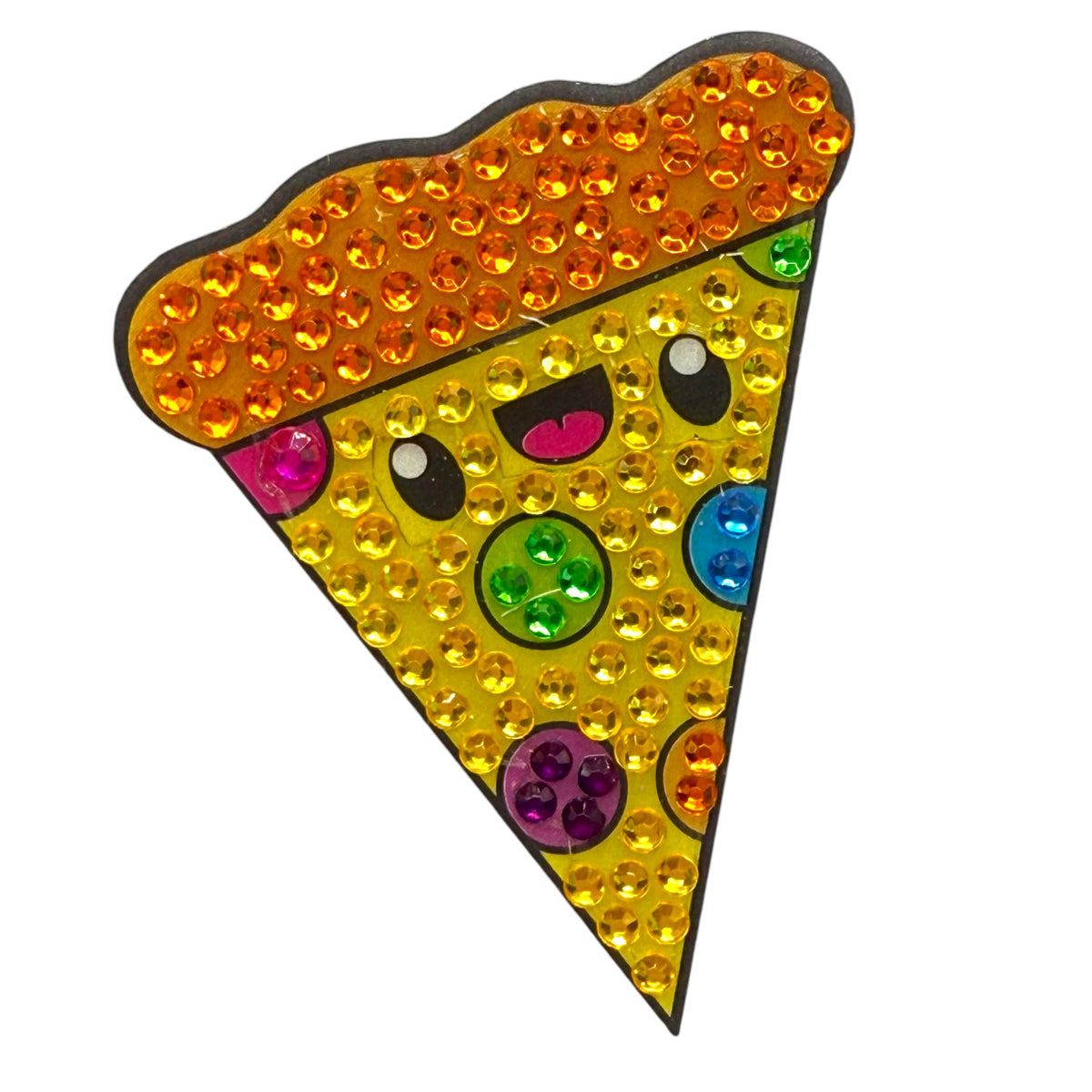Colorful Pizza Stickerbean – collectible StickerBean for trading + decorating at sleepaway or overnight camp by Bee Bee Designs