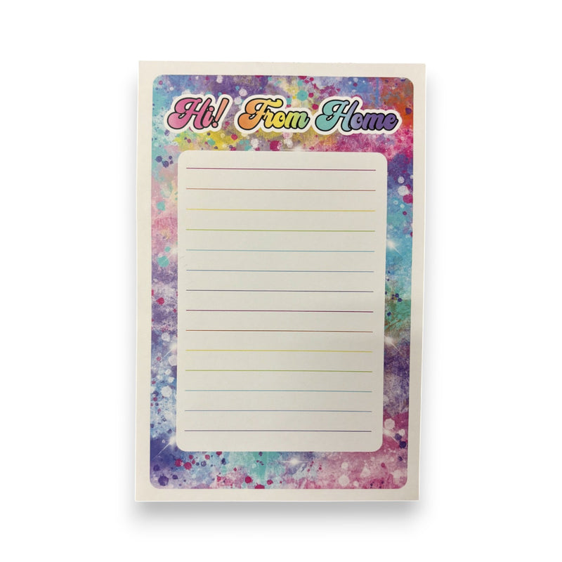 Hi From Home! Rainbow Cloud Lined Notepad