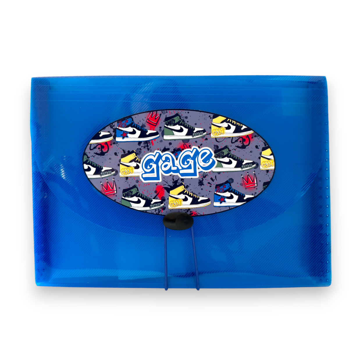 Graffiti Sneakers 7-Pocket File – 7-pocket camp letter organizer for stationery and stamps by Bee Bee Designs