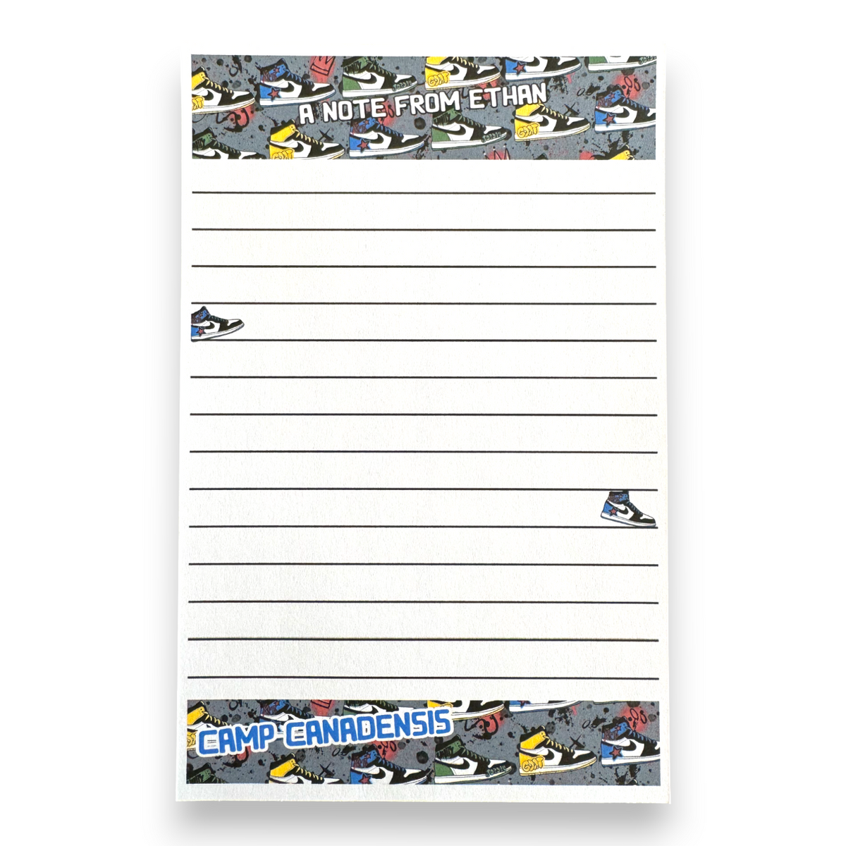 Graffiti Sneakers Lined Notecards Camp Notecards – letters FROM camp notecards (8 cards + 8 envelopes) for sleepaway/overnight camp by Bee Bee Designs