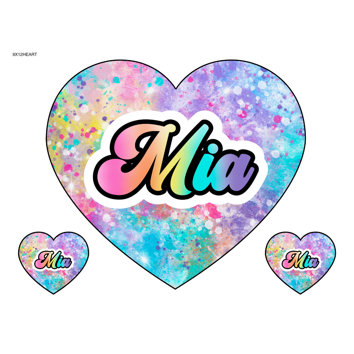 Customized Rainbow Cloud Heart Cling It