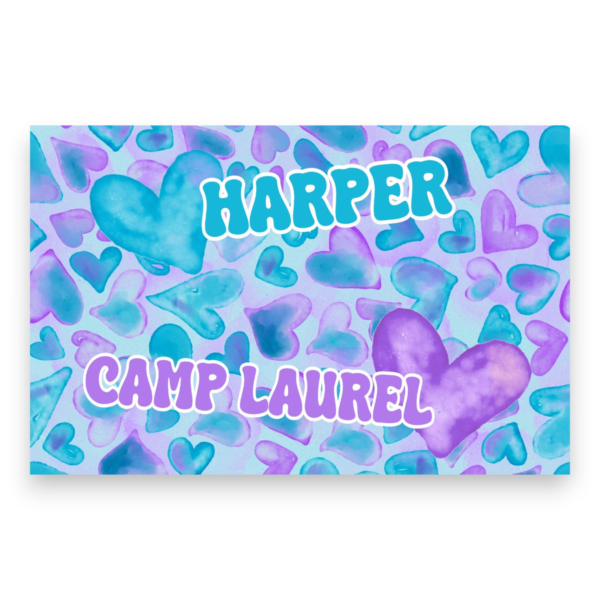 Watercolor Hearts Camp Poster - Bee Bee Designs