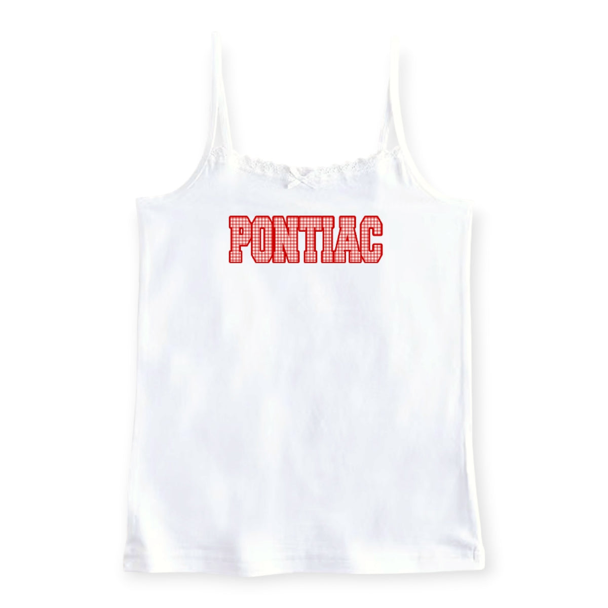 Gingham Lace Trim Camp Tank