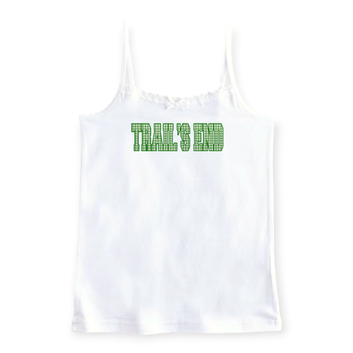 Gingham Lace Trim Camp Tank