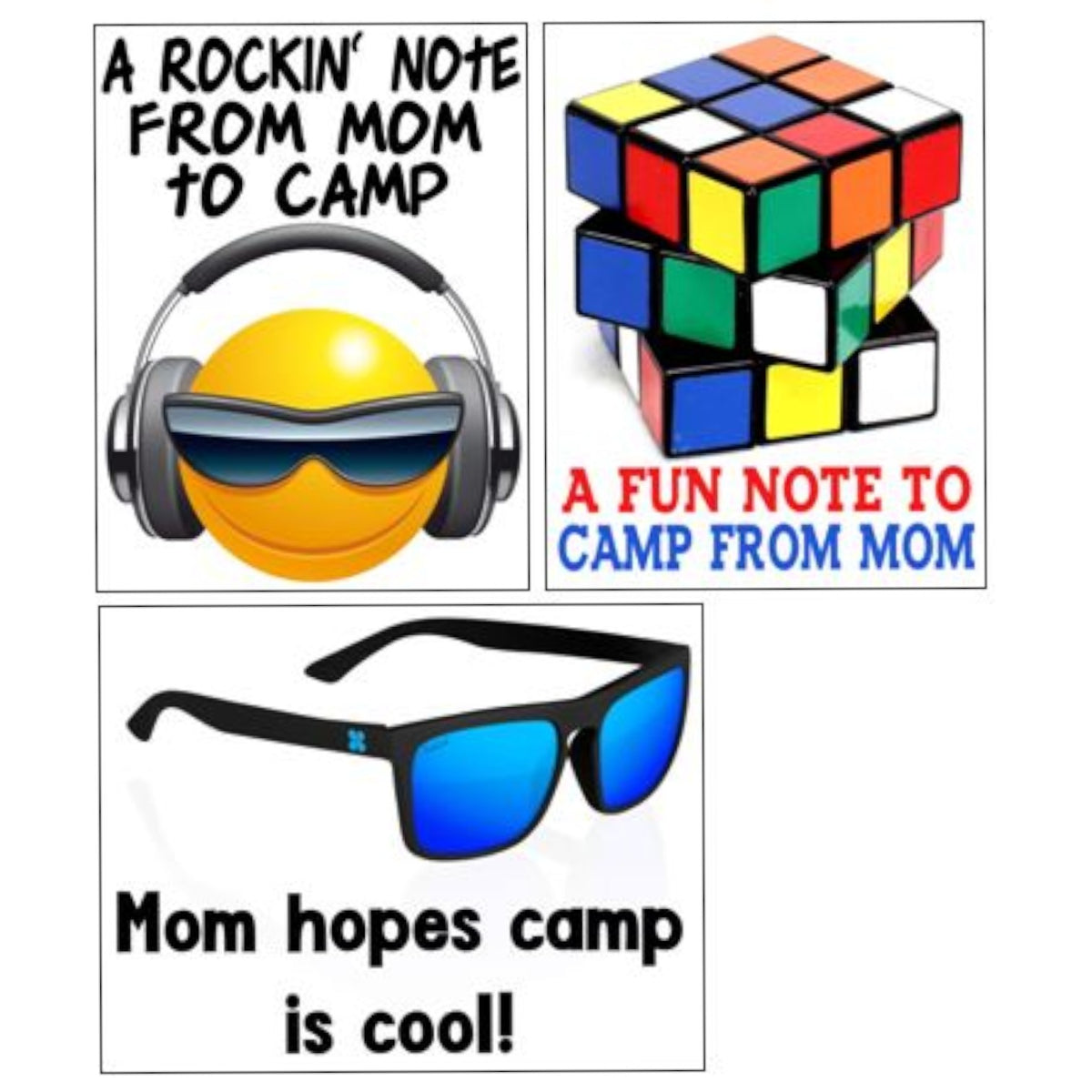 Rockin' Notecards (PP-14) – letters TO camp notecards (6 cards, 3 designs) for sleepaway/overnight camp by Bee Bee Designs
