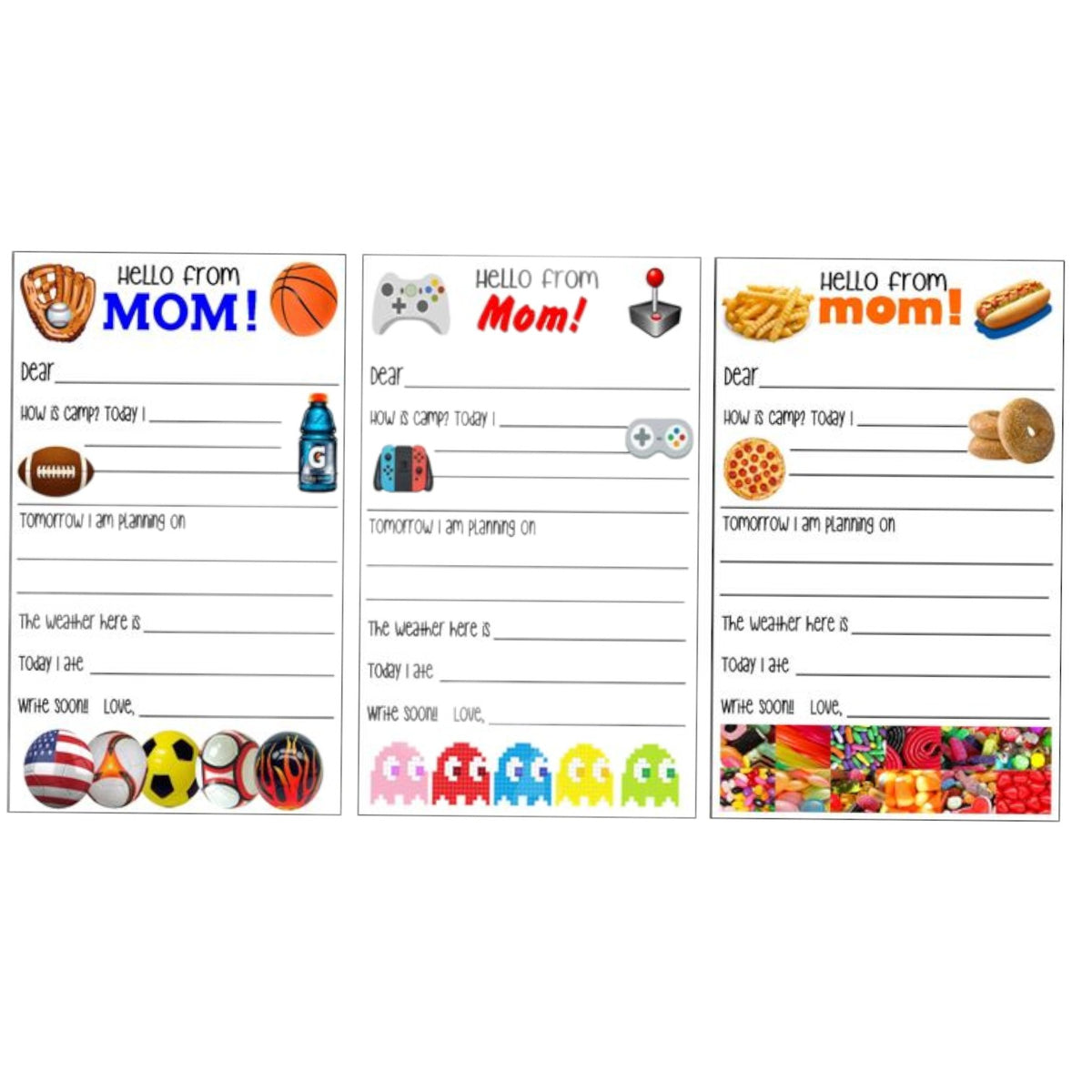Mom Sports and Gamer Fill-In Cards (PP-17) - Bee Bee Designs