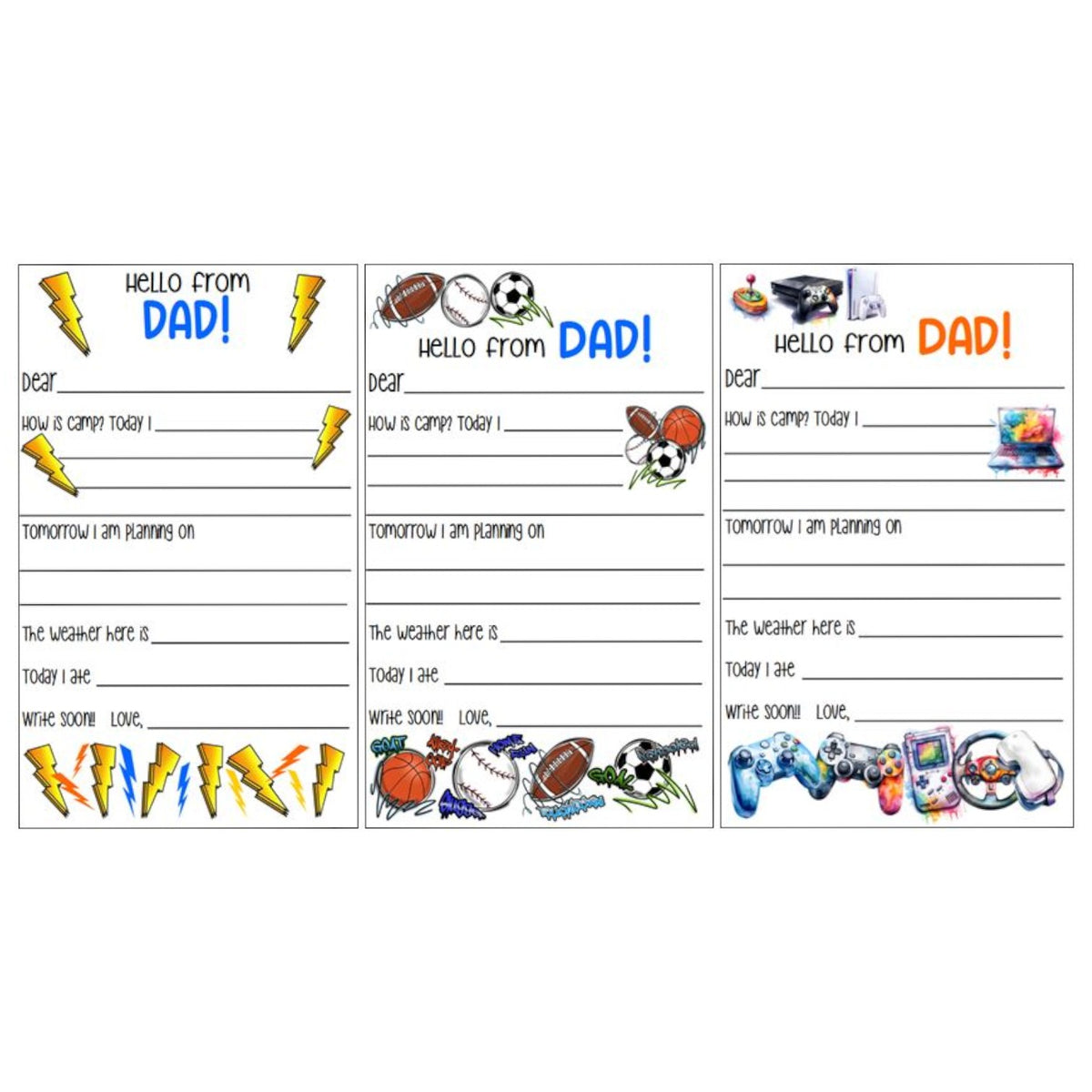 Cool AF Dad Fill-In Stationery (PP-26) - Bee Bee Designs