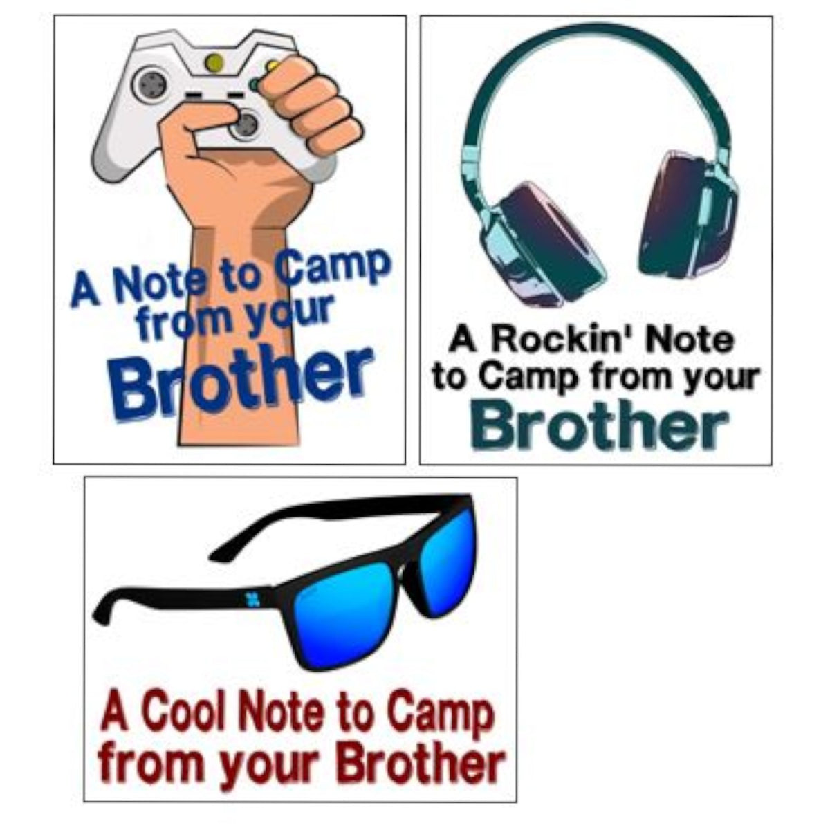 Yo Bro Notecards (PP-49) – letters TO camp notecards (6 cards, 3 designs) for sleepaway/overnight camp by Bee Bee Designs