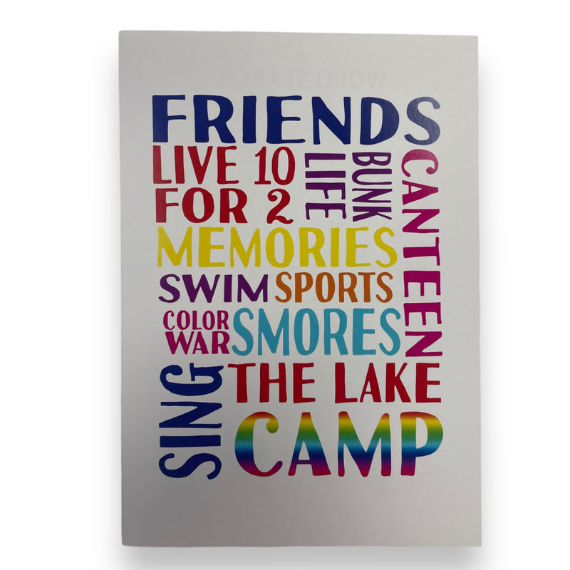 All Camp Tie Dye Word Search Card