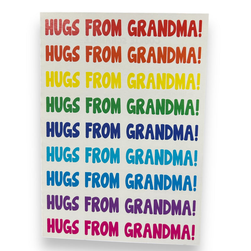 Hugs from Grandma Word Scramble Card