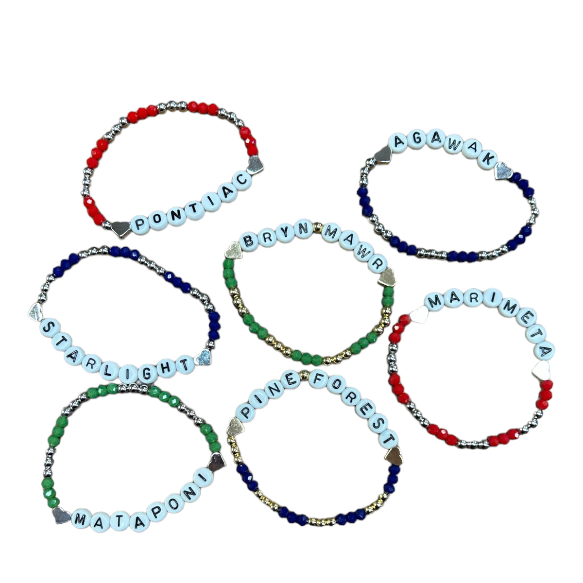 Camp Name Beaded Bracelets - Bee Bee Designs