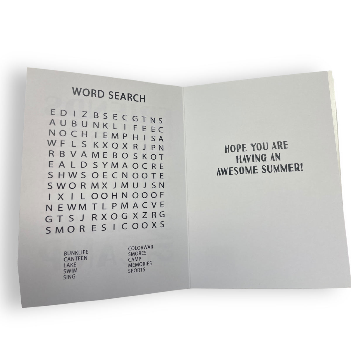 All Camp Tie Dye Word Search Card - Bee Bee Designs